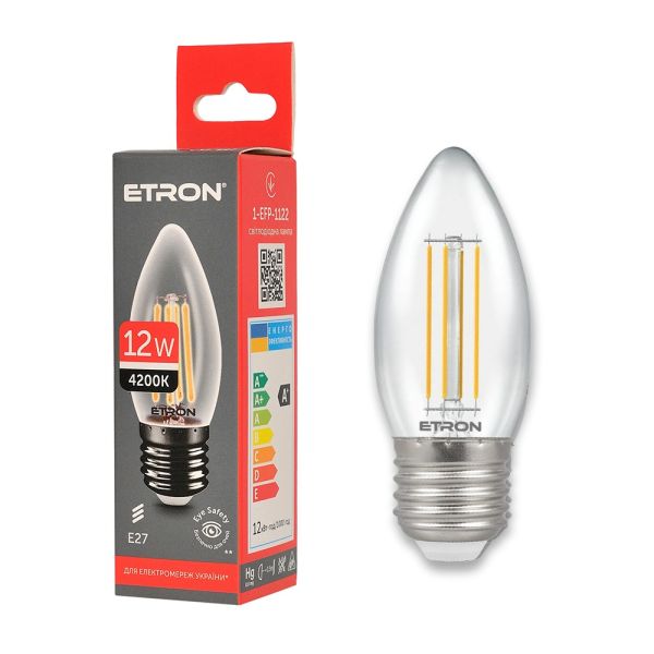 Лампа ETRON LED C37  5W 3000K E14 Filament Power (1-EFP-127)