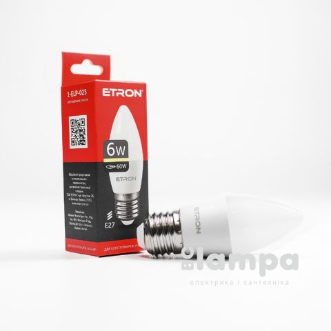 Лампа ETRON LED C37  6W 3000K E27 Light Power (1-ELP-025)