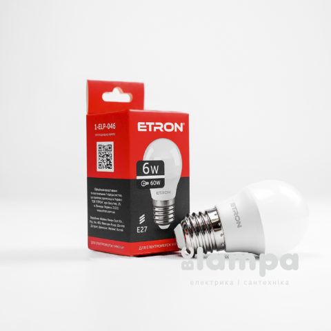 Лампа ETRON LED G45  6W 4200K E27 Light Power (1-ELP-046)