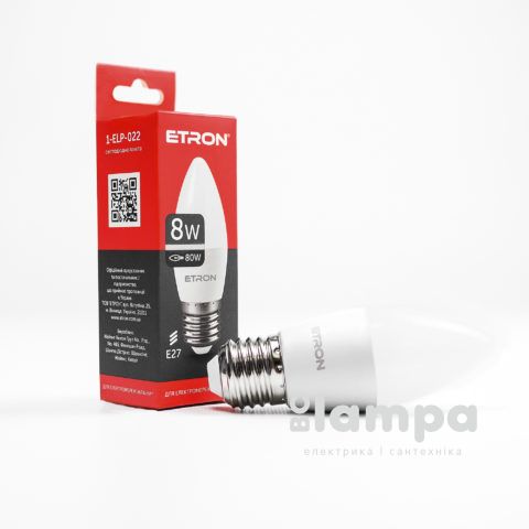 Лампа ETRON LED C37  8W 4200K E27 Light Power (1-ELP-022)