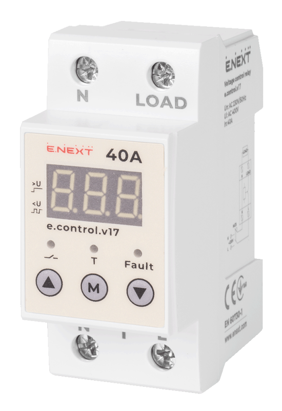 Реле напруги e.NEXT модульне Din e.control V17 1F*40A (p0690027)