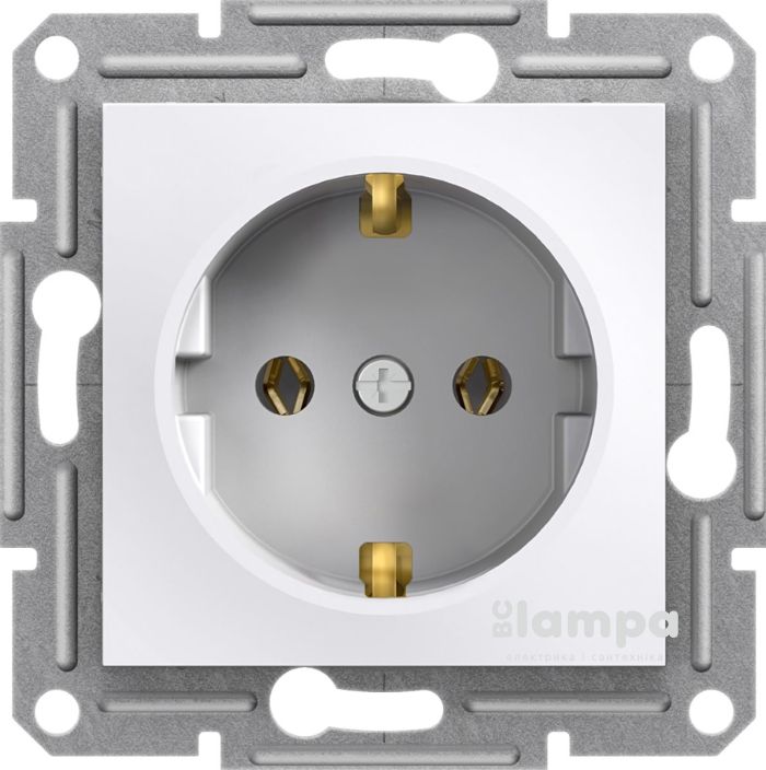Schneider Electric Asfora біла розетка 1- на з/к  без рамки (ЕРН2970121)