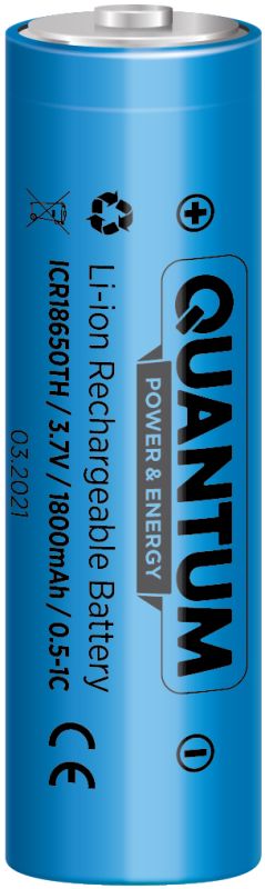 Акумулятор 18650 QWANTUM Li-Ion 1800mAh 0.5-1C з клемним виступом (ICR18650TH/1800)