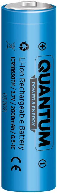 Акумулятор 18650 QWANTUM Li-Ion 2000mAh 0.5-1C з клемним виступом (ICR18650TH/2000)