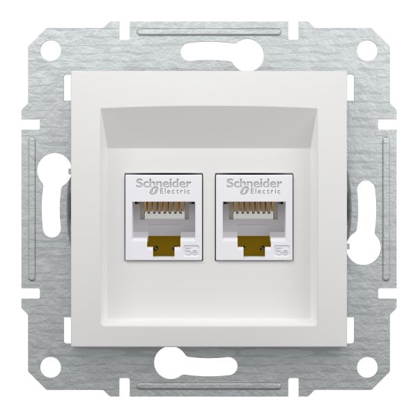 Schneider Electric Asfora біла розетка PC 2- на без рамки (ЕРН4470121)