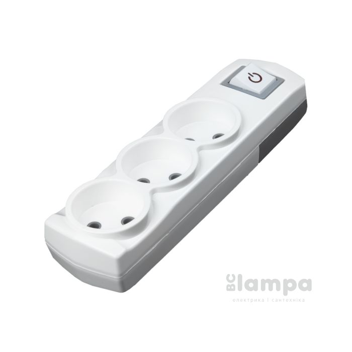 Колодка  3 гн. без з/к+ вимикач VIOLUX (910170)