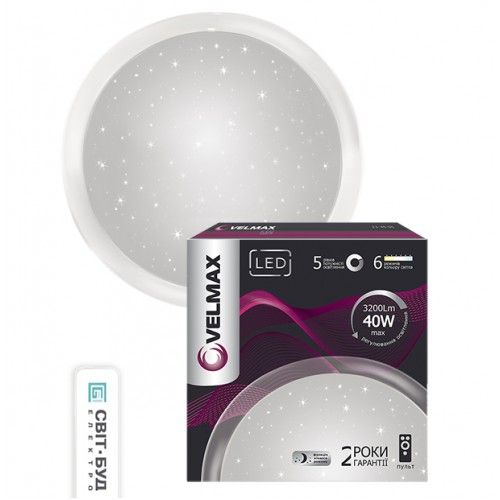 Світильник стельовий VELMAX LED 40W GALAXY smart 405*73mm 3000-6500K 3200Lm (23-40-05)