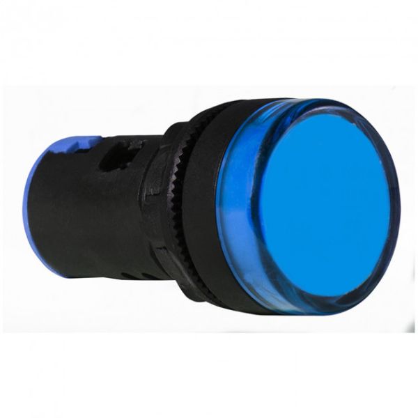 Арматура светосигнальная AD22-22DS синяя 12V  plastic (0140030164) s009028
