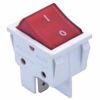 Перемикач клавішний КП -  2и 16A/220W красная / белая основана  (505390к/169959)