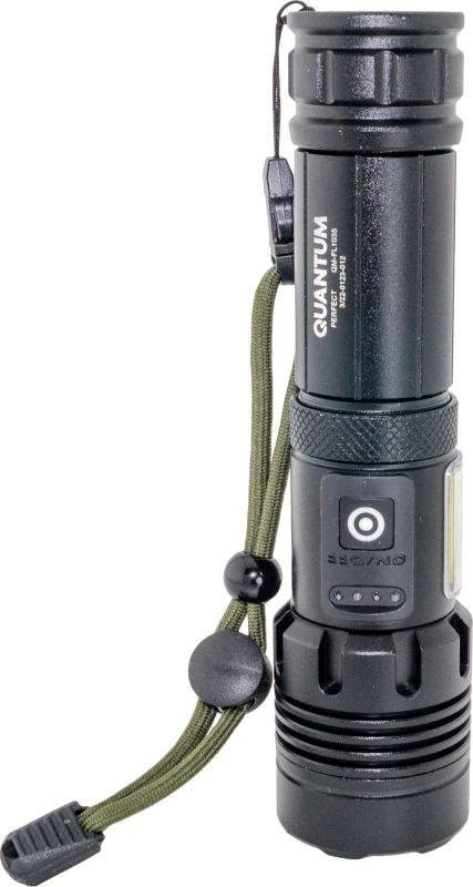 Ліхтар QUANTUM ручний Perfect  5W LED zoom+3WCOB PowerBank (QM-FL1035)