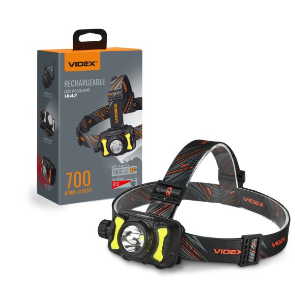 Фонарик налобний VIDEX  700Lm 5000K (VLF-H147/28363)
