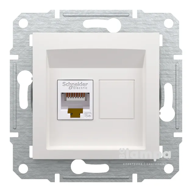 Schneider Electric Asfora біла розетка PC 1- на без рамки (ЕРН4370121)