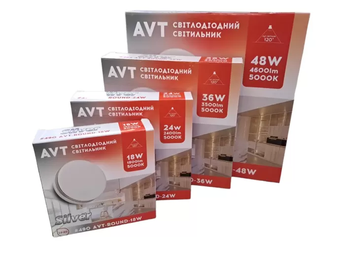 Світильник накладний AVT LED 48W ROUND SILVER (1020696)