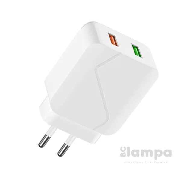 Зарядний пристрій WUW-C134 USB QC 3.0 2.1A White (6972573330652)