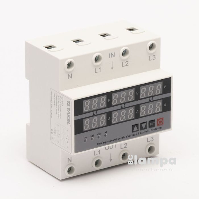 Реле напруги та струму модульне трифазне RD35VA-3 63А TAKEL 514236