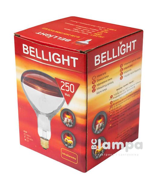 Лампа ИКЗК 250W Е27 Bellight для обігріву тварин інд.упак.