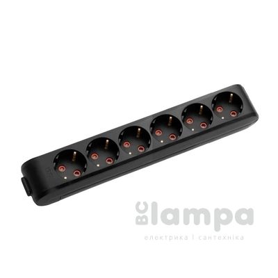 Колодка  6 гн. з з/к VIKO Multi-Let чорна (90134600)