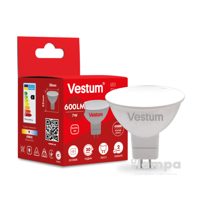 Лампа VESTUM LED MR16 7W GU5.3 4100K (1-VS-1510)