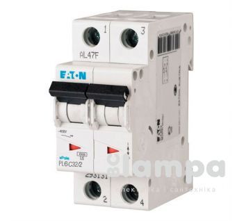 Автоматичний вимикач Eaton 2p, 32A, C - PL6 Serbia