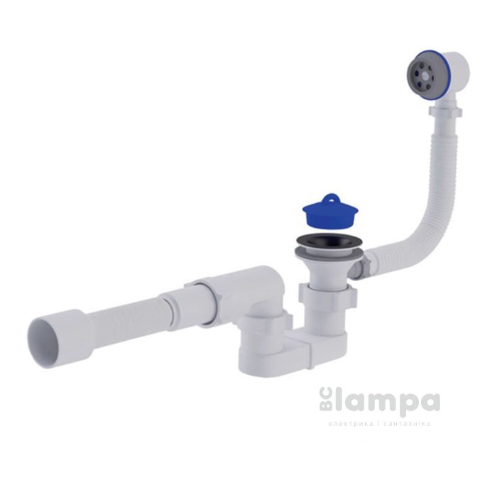 Сифон АНИ (Е056) ванна гофра 40/50 + колено плоский (3851/40885)