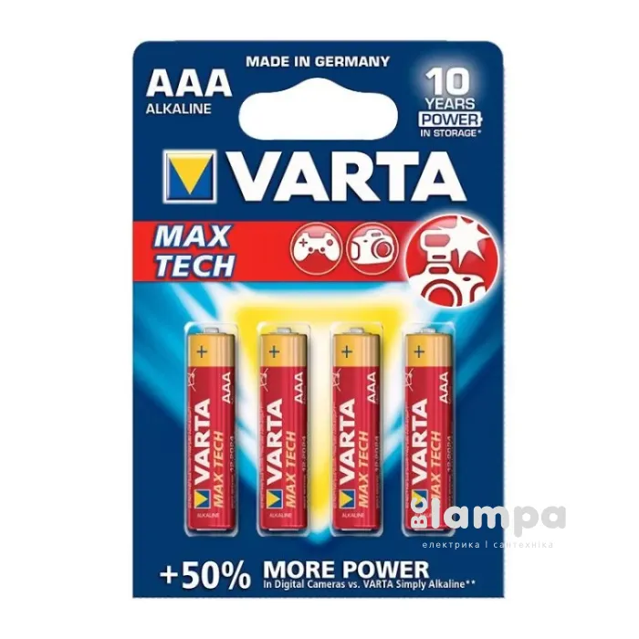Батарейка VARTA Max Tech AAA червона (LR03)