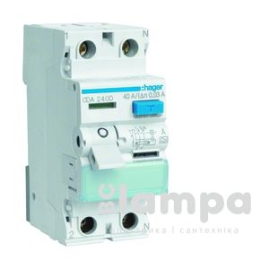 ПЗВ, реле диференційного струму Hager  CD240J/D 2.40.30 типА France