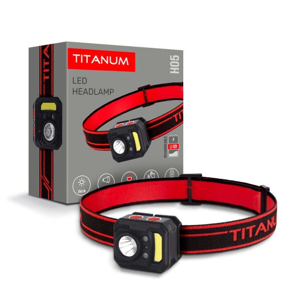 Фонарик налобний TITANUM TLF-H05 250Lm 6500K (27328)
