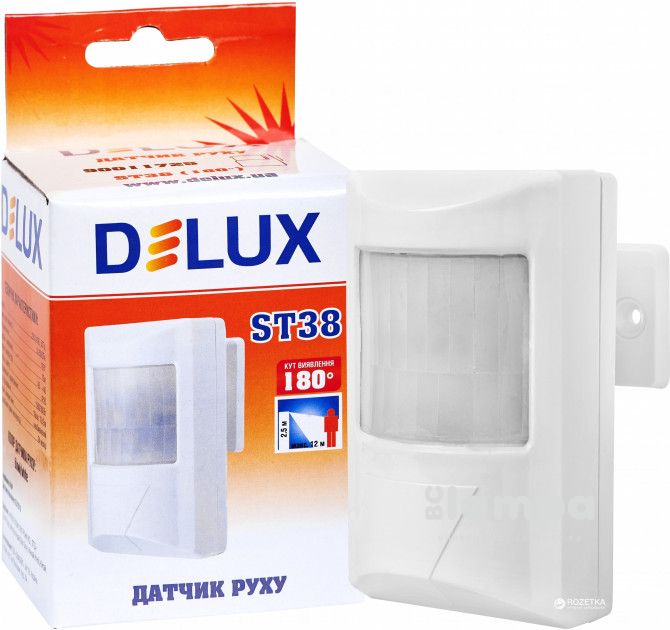 Датчик руху 180°- DELUX / VELMAX білий (YCA1021/ST38/P20 - 90004306/90011725)