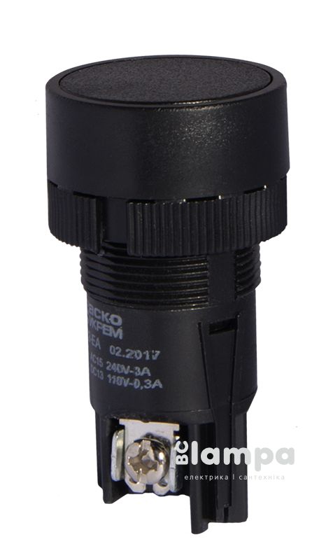 Кнопка АСКО XB2-EA121 чорна,без фиксации"NO" Ø22 (A0140010032)