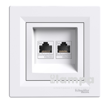 Schneider Electric Asfora біла розетка PC 2- на (ЕРН4400121)