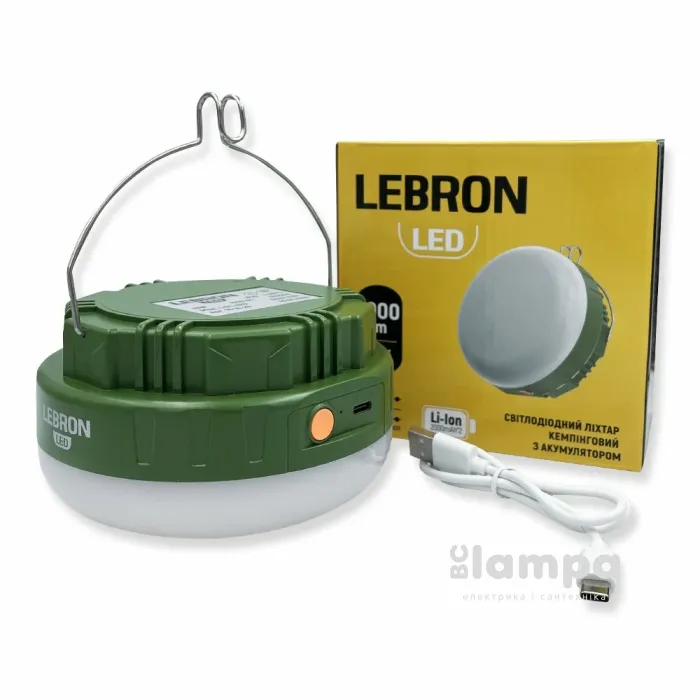 Ліхтар акумуляторний кемпінговий LEBRON LED 18W 2000mAh*2 Li-Lon USB (L-HL-620)