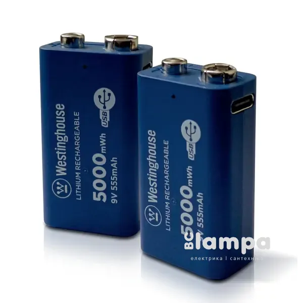 Акумулятор крона WESTINGHOUSE 9V Type-C 555mAh (112031 / Li-9V5000C-PBH)