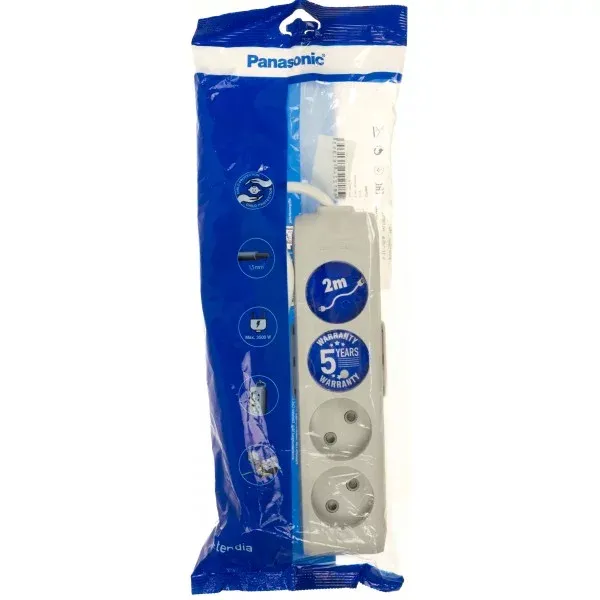 Подовжувач 4гн.  2м  без з/к+ шторки сірий X- tendia (B02422GR-UA) Panasonic