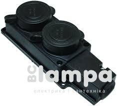 Розетка TECCO 2-я с з/к 16А с кришкой каучук (107 200 00)