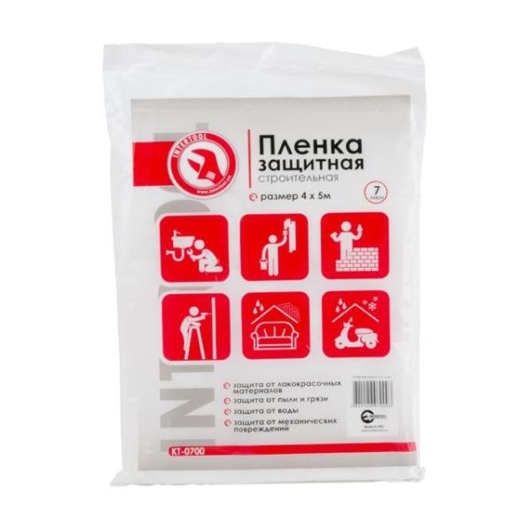 Плівка захисна для меблів 4*5 20 кв.м INTERTOOL 7 микрон (KT-0700/702675)