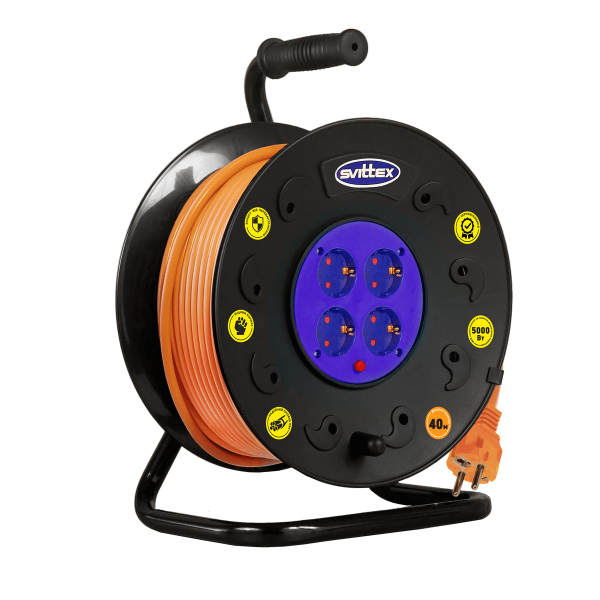 Подовжувач на котушці 50 м ПВС 3*2,5mm²  Svittex