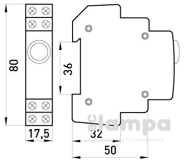 Арматура светосигнальная  на DIN-рейку e.i.din.220.yellow, желтый (p059004)