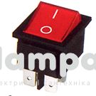 Перемикач клавішний КП -  2и 16A/220W червоний (505401/11-0550RD)