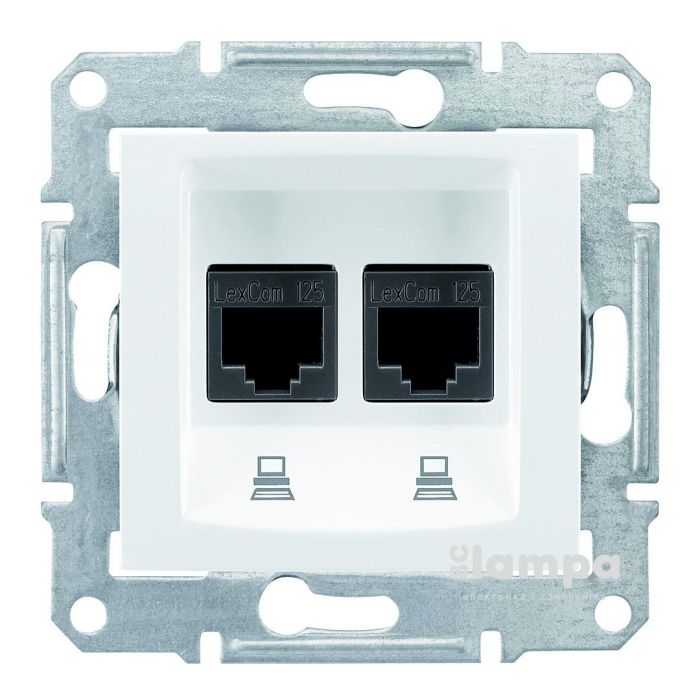 Розетка_SCHNEIDER_Sedna SDN4400121_2- ная комп.розетка бел.