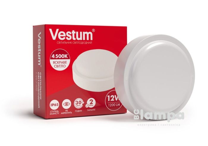 Світильник накладний VESTUM  LED 12W 4500K 220V ЖКХ круг (1-VS-7102)