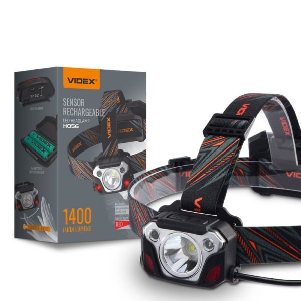 Фонарик налобний VIDEX 1400Lm 6500K VLF-H056 (26616)