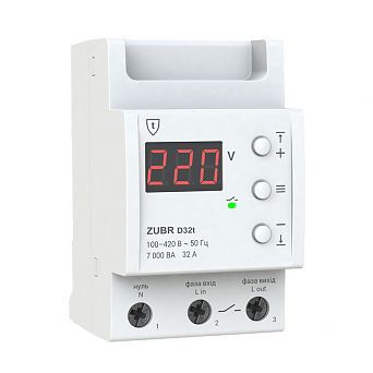 Реле напруги ZUBR модульне D32t 6.2kW 32A Термозахист